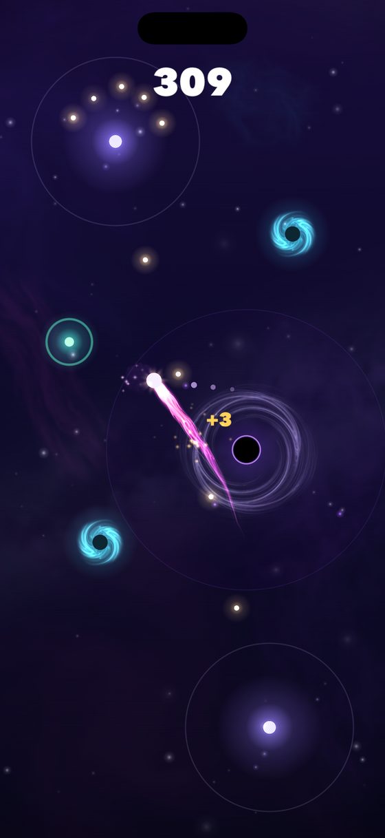The comet slinging past a dark star between two wormholes